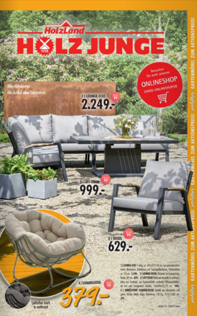 Aktuelle Gartenstühle und mehr bei Holz Junge
