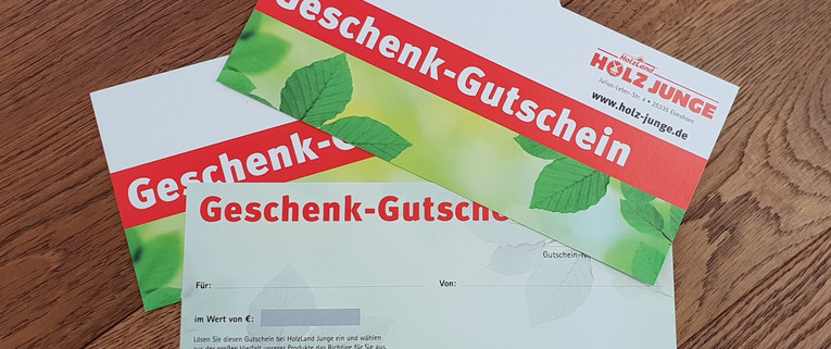 Gescheinkgutscheine von Holz Junge GmbH